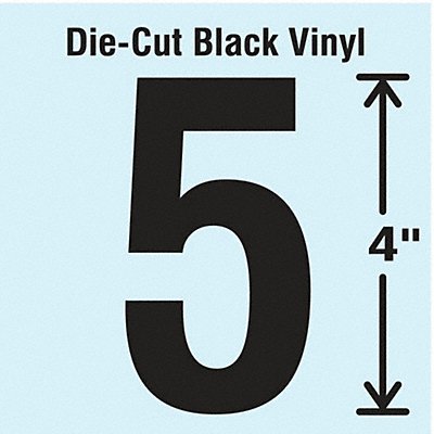 K8352 Die Cut Number Label 5 10 Cards PK10