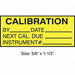 Calibration Label ENG Black/Yellow PK350
