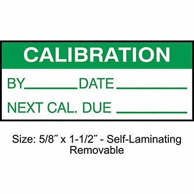 Calibration Label ENG Green/White PK350