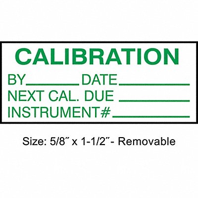 Calibration Label ENG Green/White PK350
