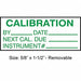 Calibration Label ENG Green/White PK350