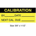 Calibration Label ENG Black/Yellow PK350