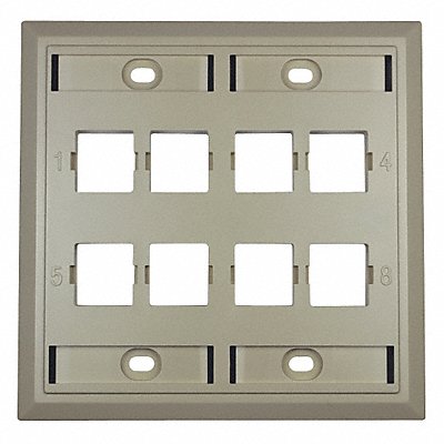 Wall Plate 2 Gang 8 Port Ivory