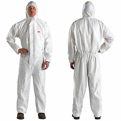Coveralls L Wht Non-Porous Film Lam