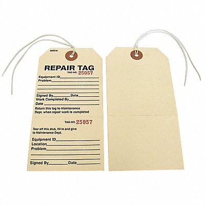 Repair Tag 2-7/8 in W x 5-3/4 in H PK100