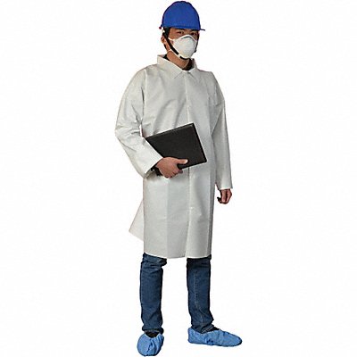 Lab Coat White Button L