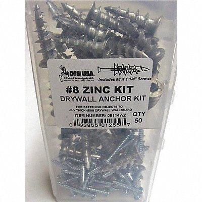 Zinc Wall Driller Kit No 8