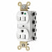 Receptacle White 15 A 2P3W Back 1PK