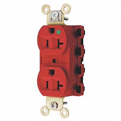 Receptacle Red 20 A 2P3W Back 1PK