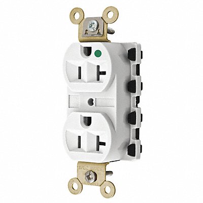 Receptacle White 20 A 2P3W Back 1PK