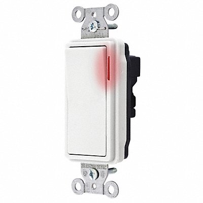 Pilot Wll Switch Wht 20A Back SnglPole