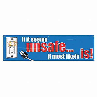 Safety Banner 28in x 96in Poly Sheeting