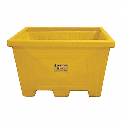 Storage Tote Yellow Solid Polyethylene