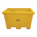 Storage Tote Yellow Solid Polyethylene