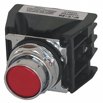 Push Button with Contacts Red Flush