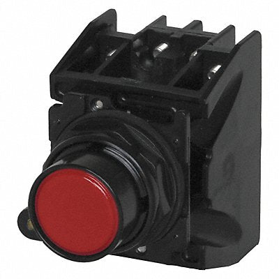 Push Button with Contacts Red Flush