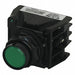 Push Button with Contacts Green Flush
