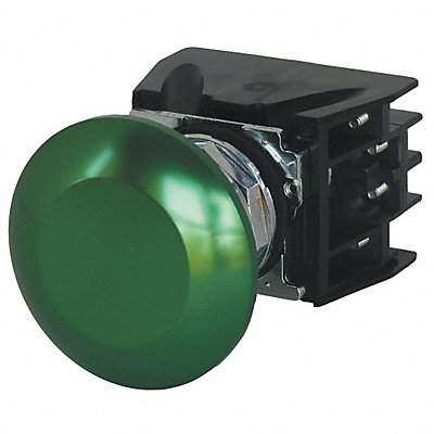 Push Button with Contacts Green Mushroom