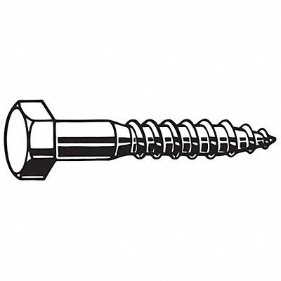 Hex Lag Screw 3/8x4 1/2 In L PK50