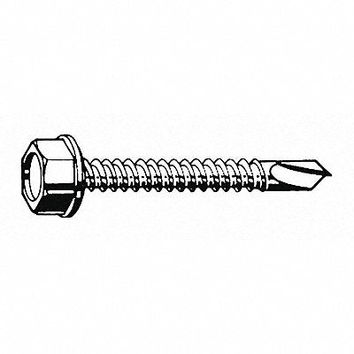 Drll Scrw Hex Zp #10 Zinc 3/4 L PK100