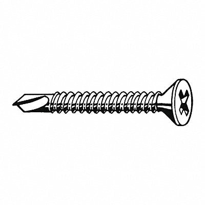 Drill Screw Flat #8 Zinc 1 5/8 L PK100