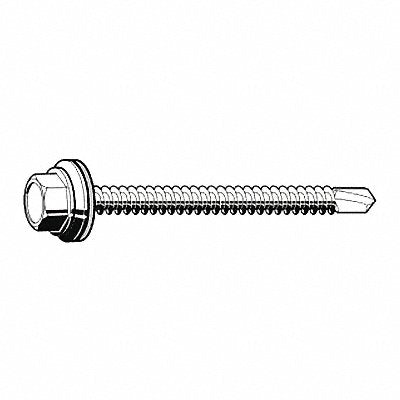 Drill Screw Hex 1/4 Zinc 1 L PK100