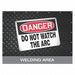 Welding Curtain 8 ft W Printed Red