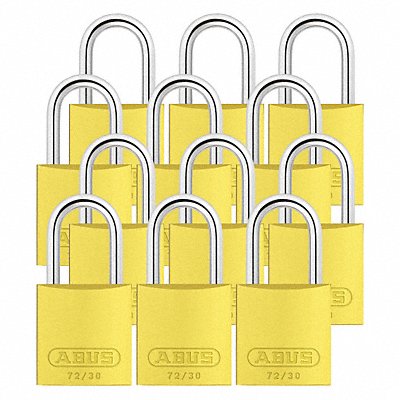 Lockout Padlock KA Yellow 2-17/32 H PK12