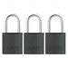 Lockout Padlock KA Black 2-17/32 H PK3