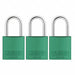 Lockout Padlock KA Green 2-17/32 H PK3