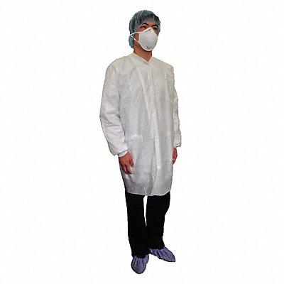 H8190 Lab Coat White Button 2XL