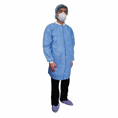 H8191 Lab Coat Blue Button 4XL