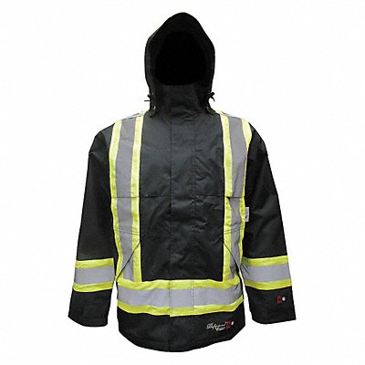 Flame Resistant Rain Jacket Black S