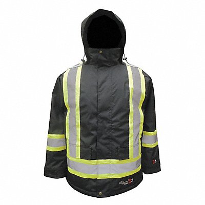 Flame Resistant Rain Jacket Black XL