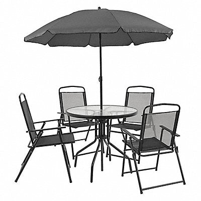 Patio Table Set And Umbrella 6 pcs.