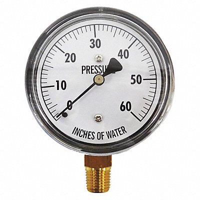 Low Pressure Gauge Bottom 60 H2O