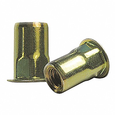 Rivet Nut Hex Steel Zinc Yellow PK50