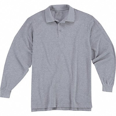 Utility Long Sleeve Polo M Heather Grey