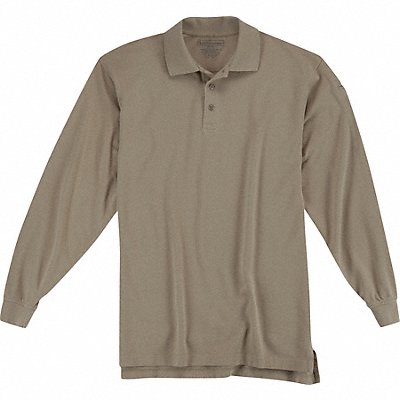 Utility Long Sleeve Polo L Silver Tan