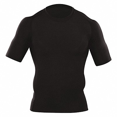 Short Slv T-Shirt M Blk Polystr/Spandex