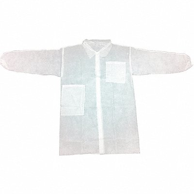 H8179 Lab Coat White Button M PK30