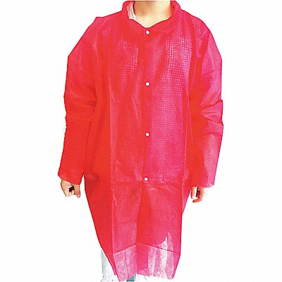 H8182 Lab Coat Red Button L PK30