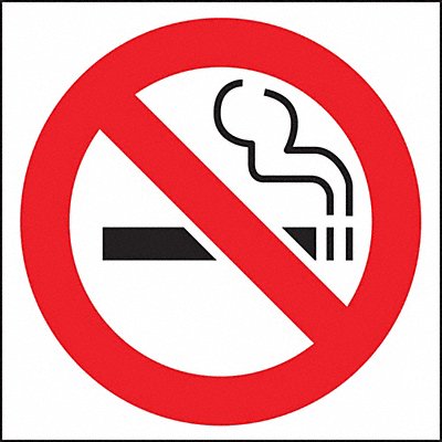 Window Decal No Smoking Symbol 6X6 PK2