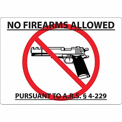 Arizona Concealed Carry Sign 10x14in