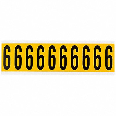 Number Label 6 2-1/4in.Hx7/8in.W Vinyl