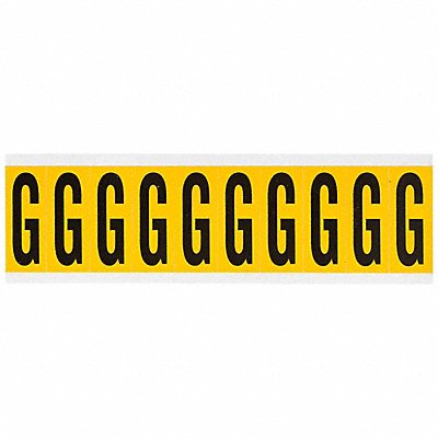 Letter Label G 2-1/4inH Blck/Yellw Vinyl