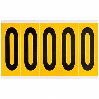 Number Label 0 5in.Hx1-3/4in.W Vinyl