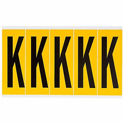 Letter Label K 5in.Hx1-3/4in.W Vinyl