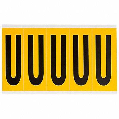 Letter Label U 5in.Hx1-3/4in.W Vinyl