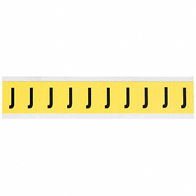 Letter Label J 8inW Black/Yellow Vinyl